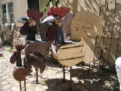 These are made out of recycled car parts, and they're the hottest thing in June 2006 in Calistoga CA!