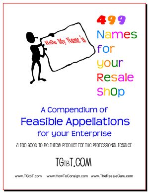 499 Names for your Resale or Consignment Shop